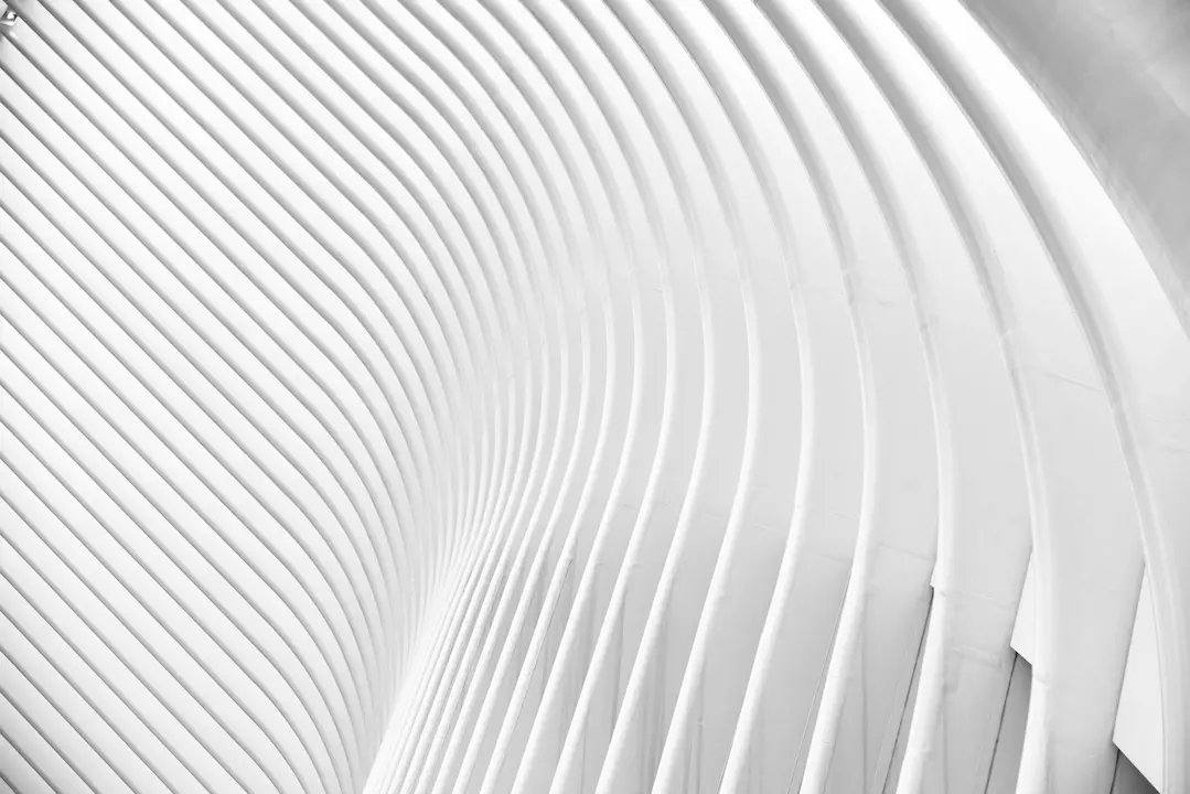 Detalle de una estructura arquitectónica de líneas curvas